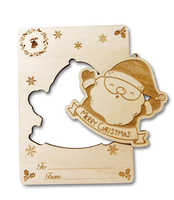 Houten Kerstkaart - Santa