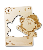Houten Kerstkaart - Santa